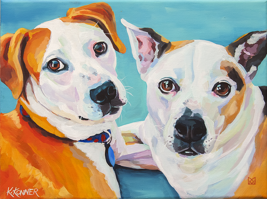 Mix Breed Siblings Portrait