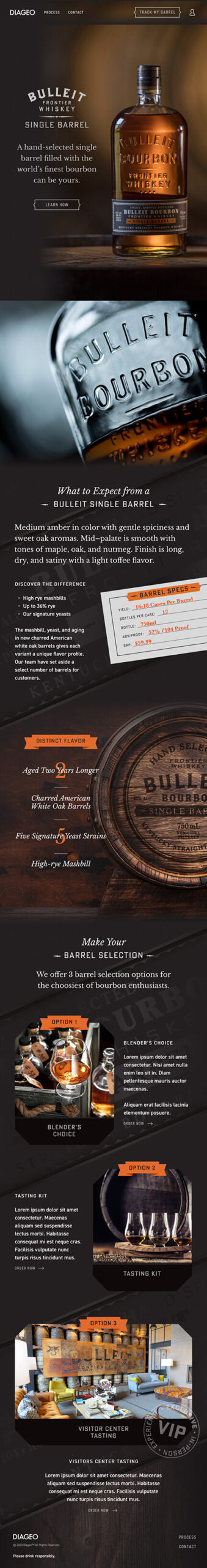 Bulleit Bourbon Single Barrel POS Digital Product Design