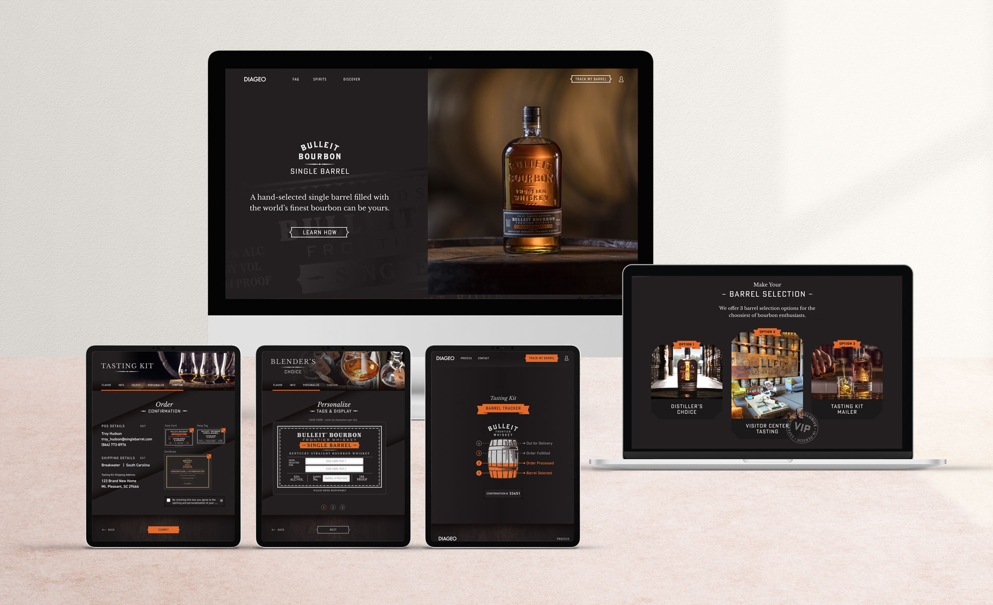 Bulleit Bourbon Single Barrel POS Digital Product Design